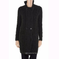 15PKCAS35 women winter warm cable fashion wool cashmere coat